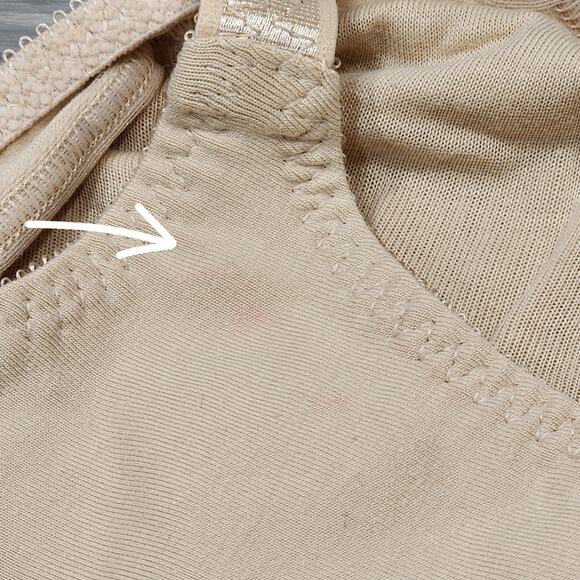 Bali Wire Free Bra 40C Double Support Cotton Style 3036 Beige FLAW - Picture 3 of 11